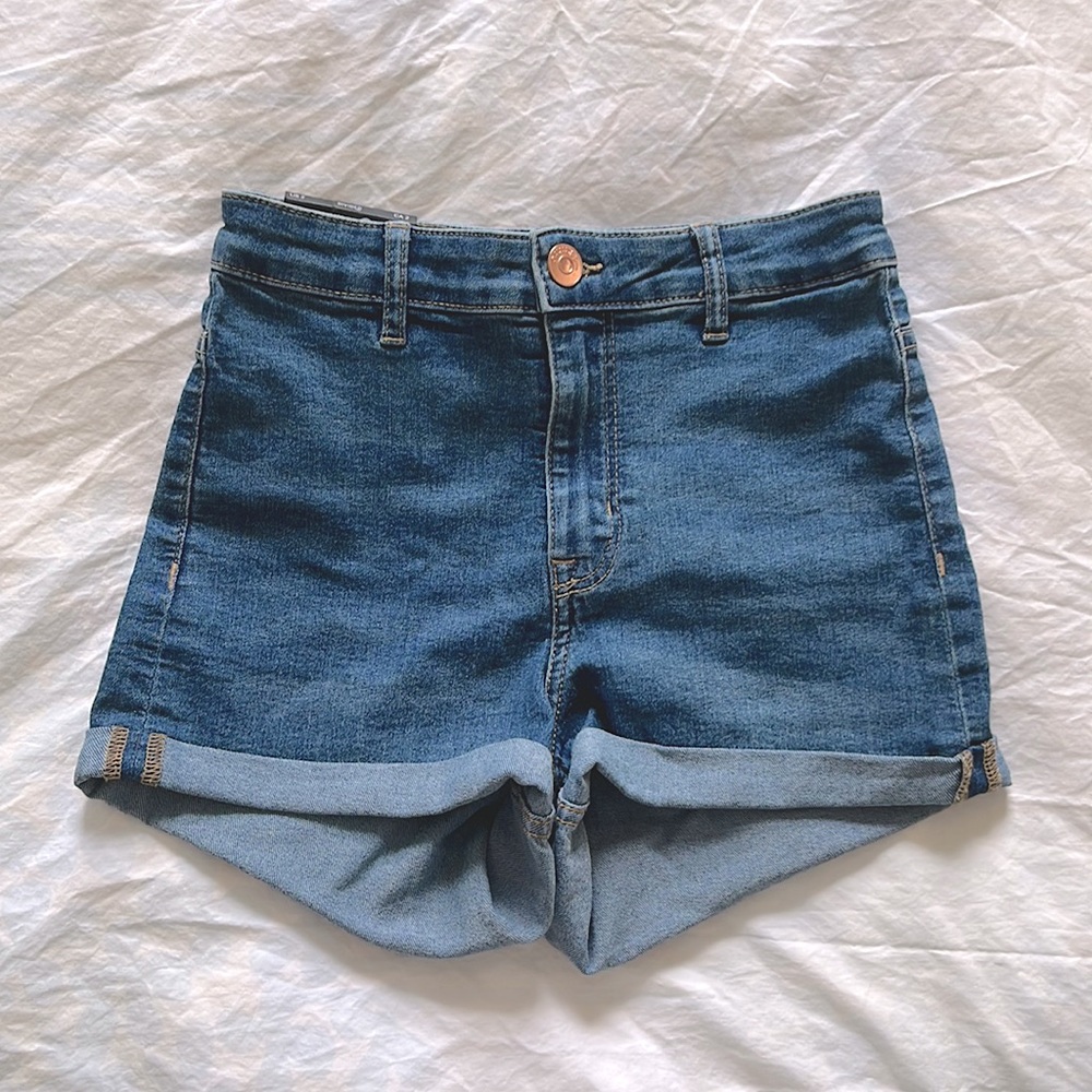 H&M High Waist Denim Shorts Size 2